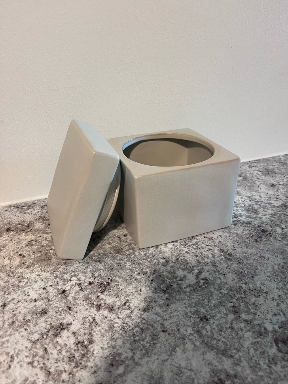Threshold Studio McGee Ceramic Stoneware Cube Square Storage Canister